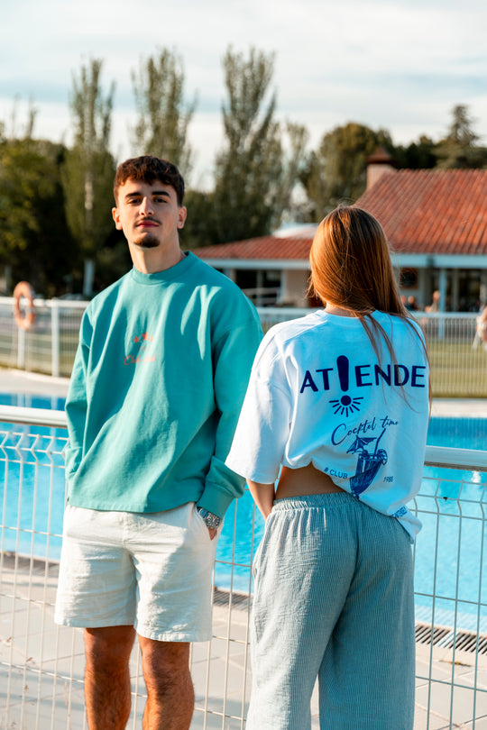 SUDADERA OVERSIZE AZUL - ENJOY