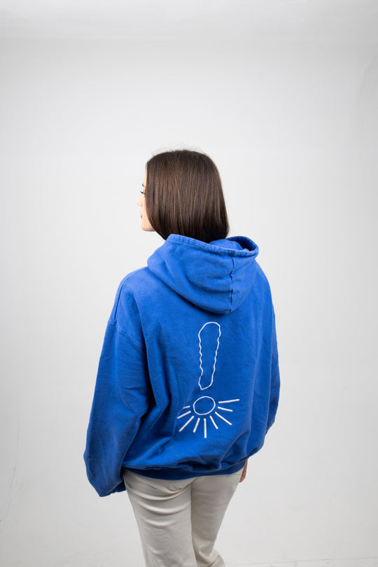 SUDADERA OVERSIZE CON CAPUCHA - BOLD BLUE