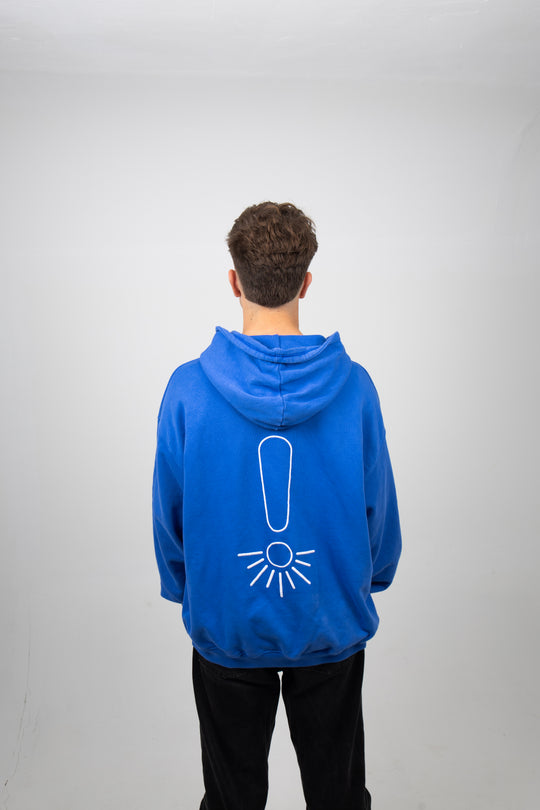 SUDADERA OVERSIZE CON CAPUCHA - BOLD BLUE