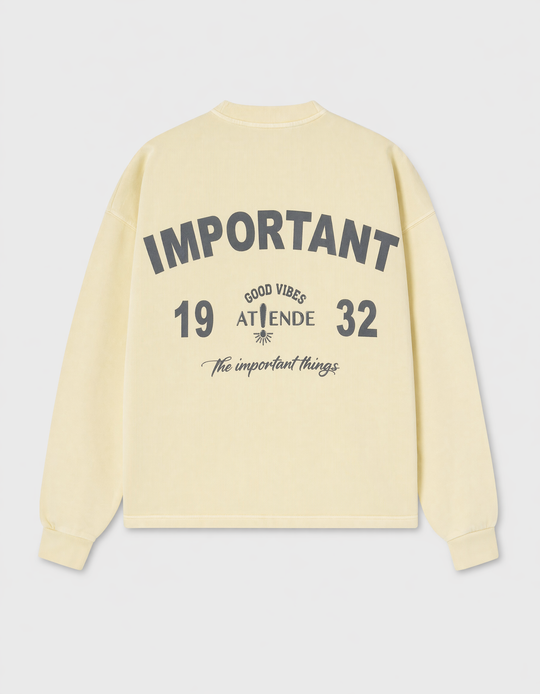 SUDADERA OVERSIZE AMARILLA- VIBES