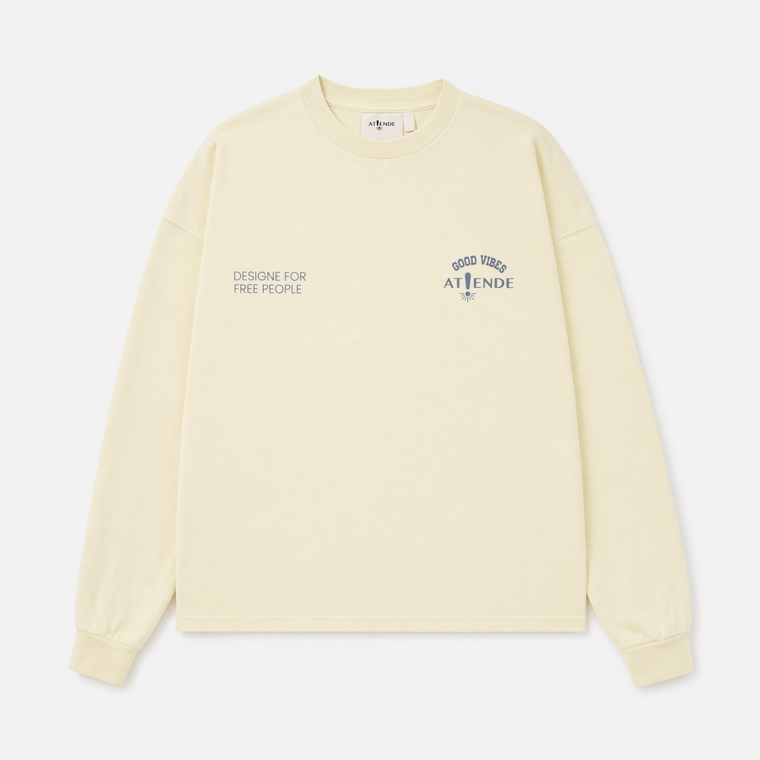 SUDADERA OVERSIZE AMARILLA- VIBES
