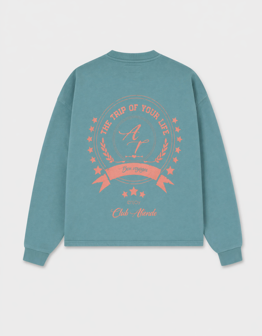 SUDADERA OVERSIZE AZUL - ENJOY