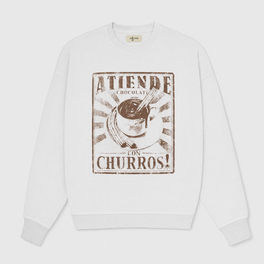 SUDADERA REGULAR SIN CAPUCHA - Chocolate con Churros